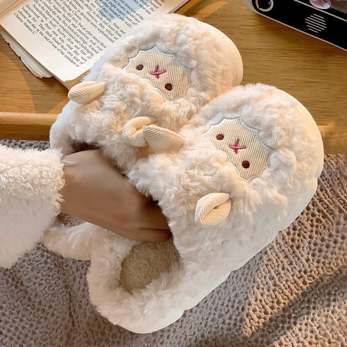 Cute Sheep Plush Winter Slippers