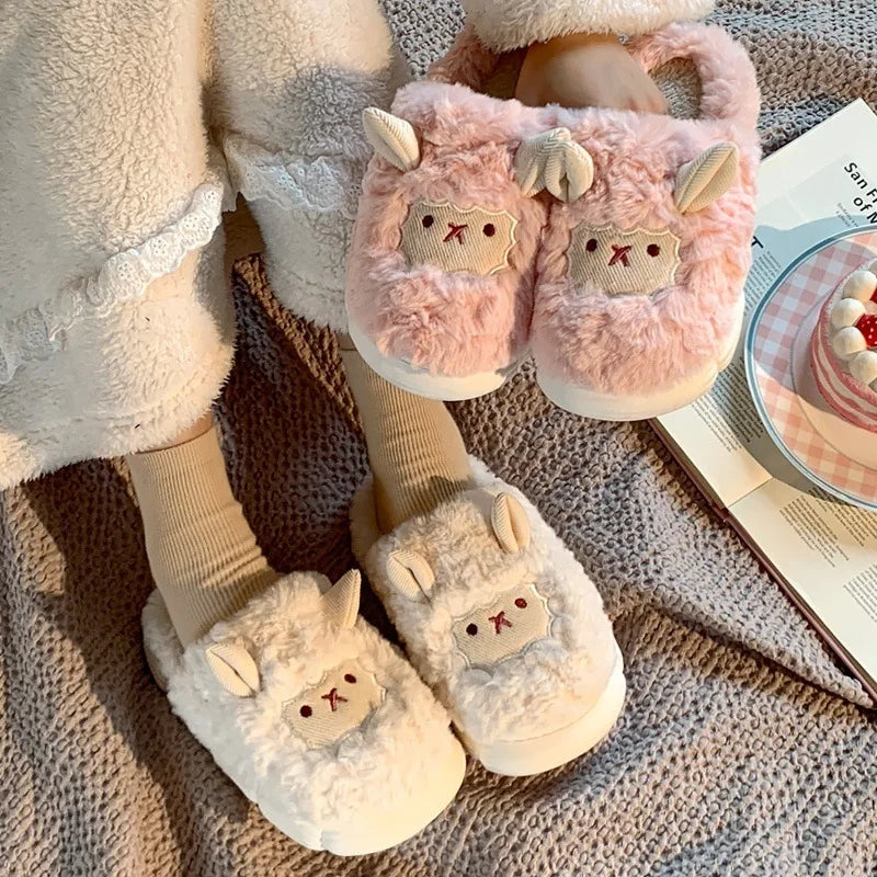 Cute Sheep Plush Winter Slippers