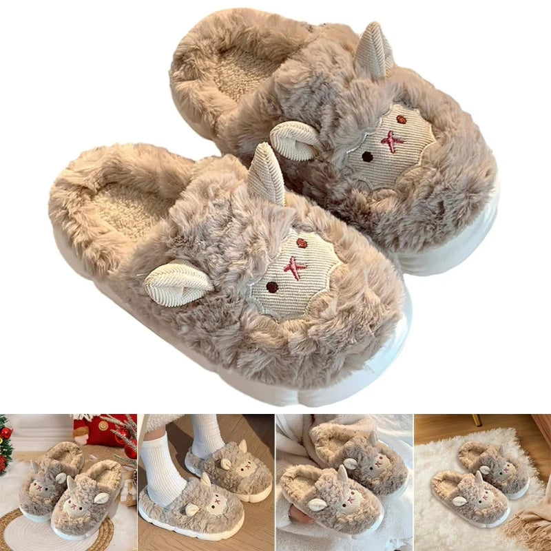 Cute Sheep Plush Winter Slippers