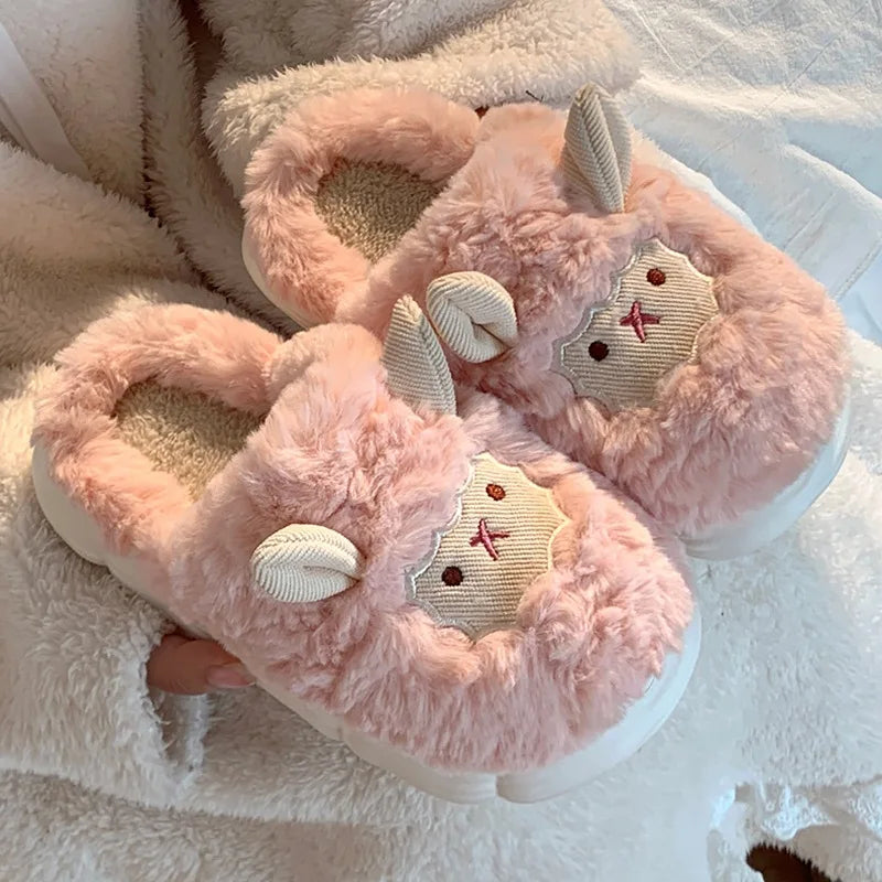 Cute Sheep Plush Winter Slippers