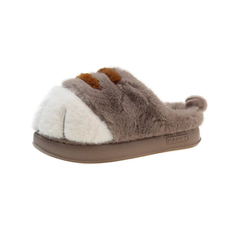 Cute Kitty Claw Plush Slippers