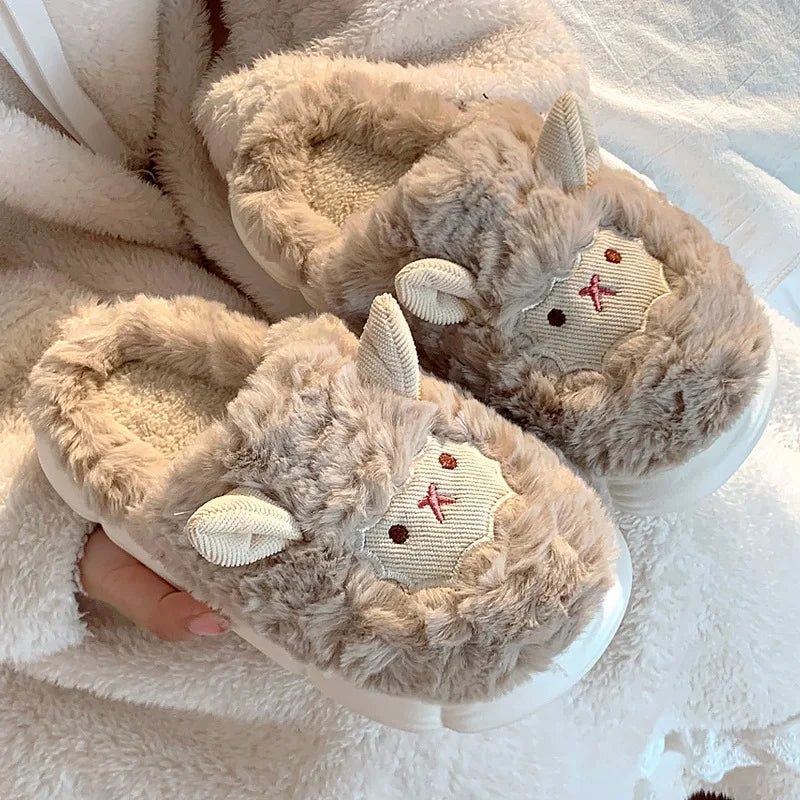 Cute Sheep Plush Winter Slippers