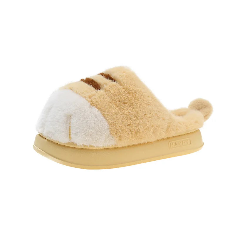Cute Kitty Claw Plush Slippers