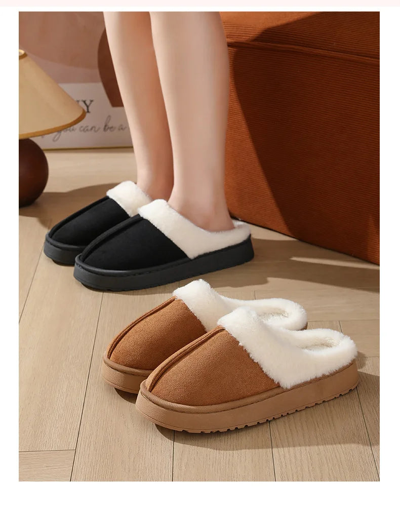 Thick Sole Fuzzy Winter Slippers
