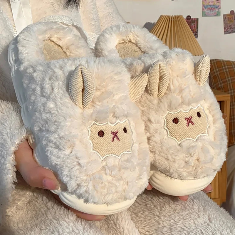 Cute Sheep Plush Winter Slippers