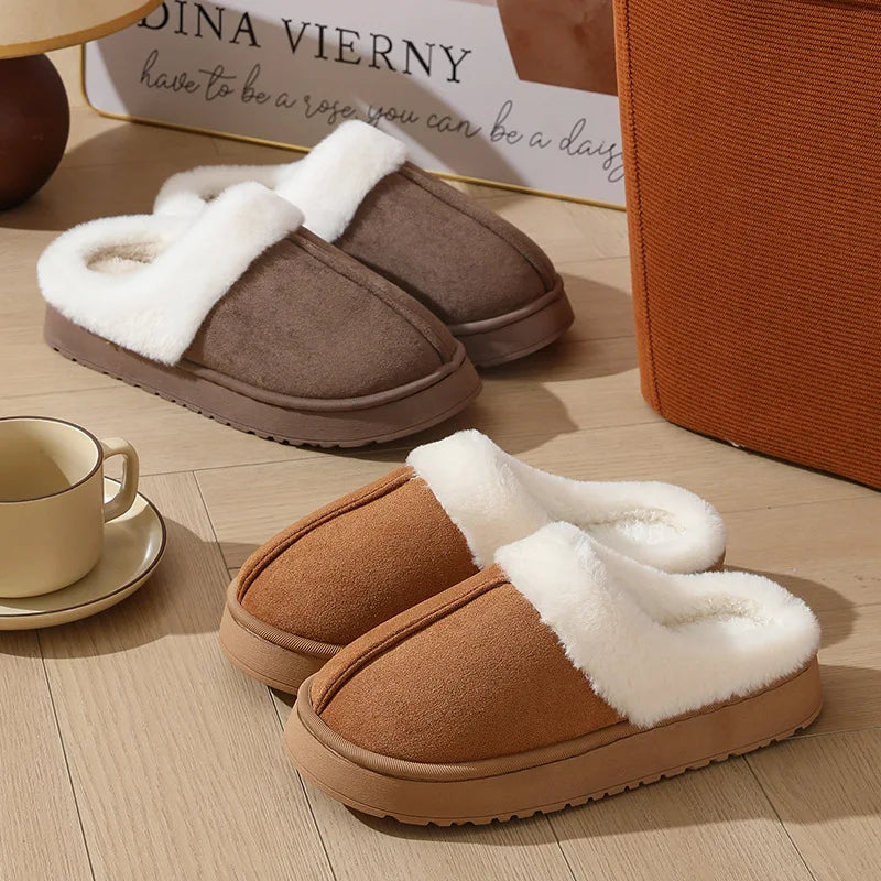Thick Sole Fuzzy Winter Slippers
