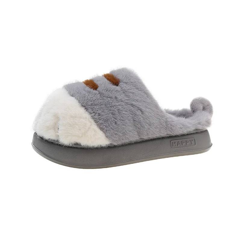 Cute Kitty Claw Plush Slippers